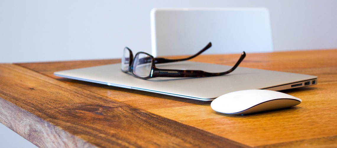 Still Life of Glasses on MacBook Air with Mouse (adapted) (Image by Image Catalog [CC0 Public Domain] via Flickr)