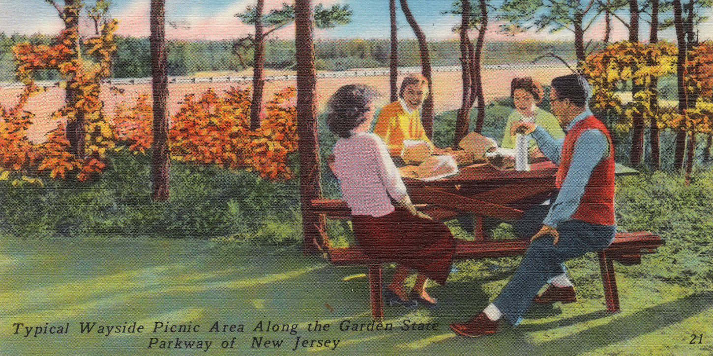 Typical wayside picnic area along the Garden State Parkway of New Jersey (adapted) (Image by Boston Public Library [CC BY 2.0] via Flickr)