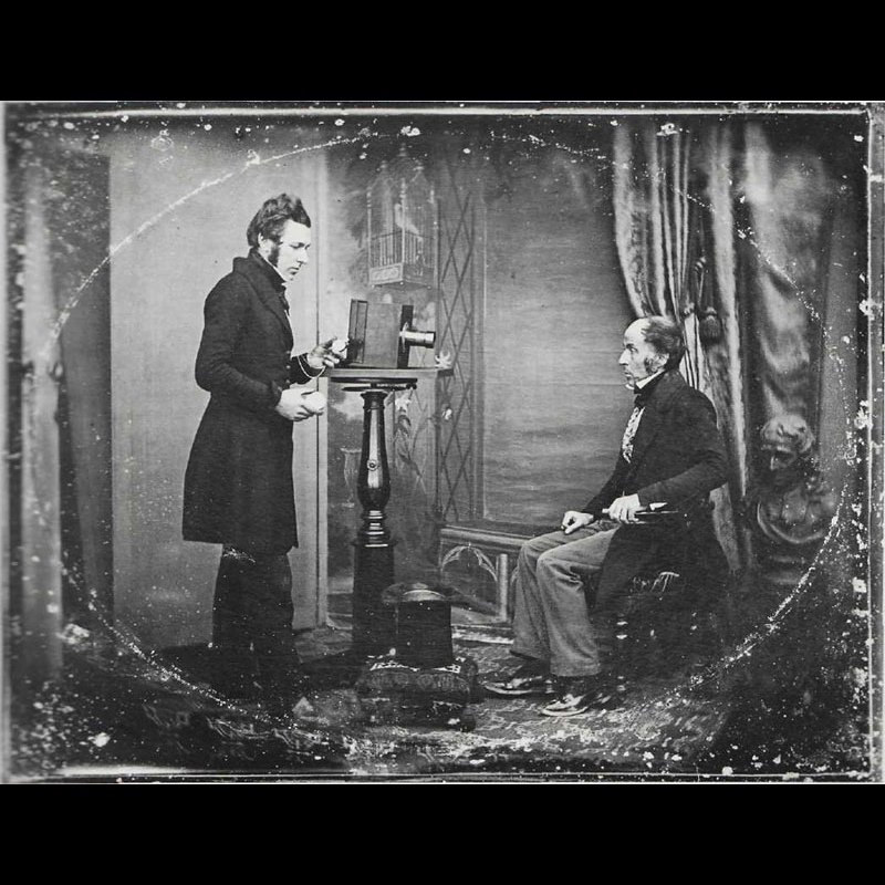 Jabez Hogg macht ein Portrait in Richard Beards Studio (1843)