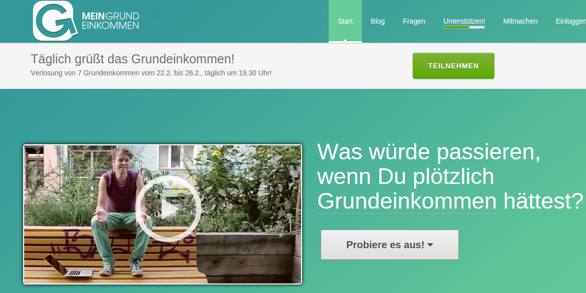 Screenshot (Image: Mein Grundeinkommen.de).