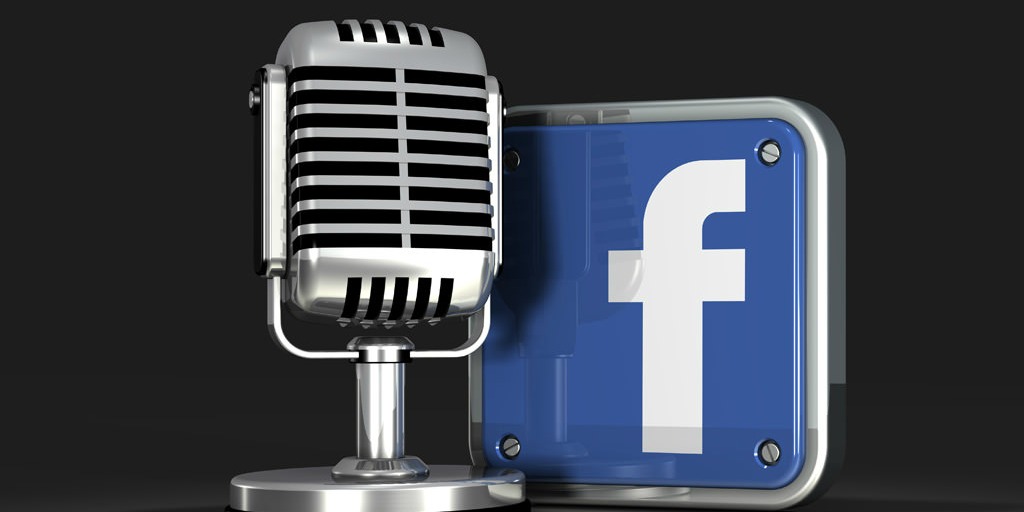 Microphone and Facebook Logo (adapted) (Image by C_osett [CC0 Public Domain] via flickr)
