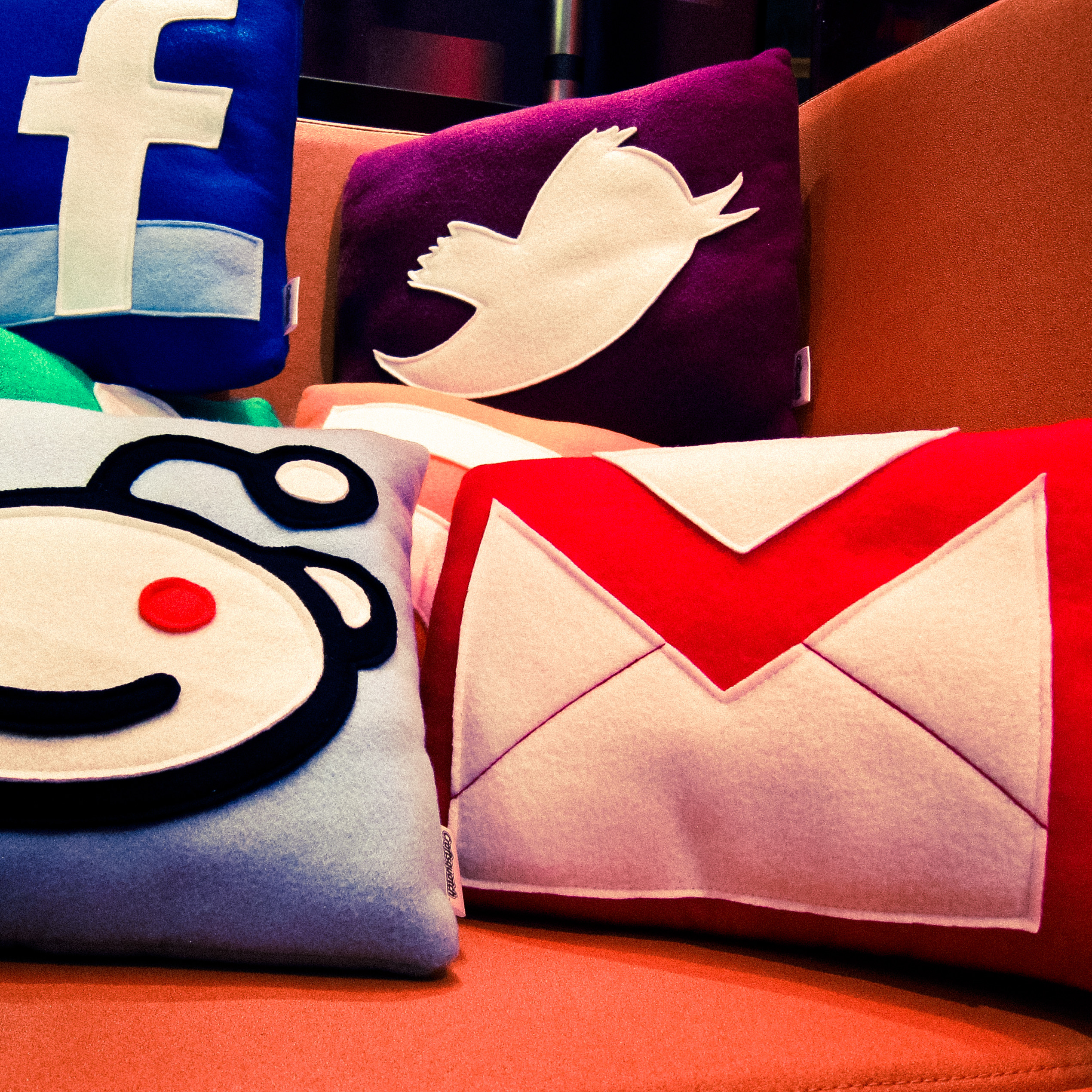 Social Media Pillows (adapted) (Image by Nan Palmero [CC BY 2.0] via Flickr)