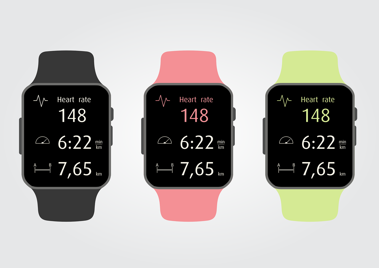 Fitness-Armband, rot, grün, schwarz, Vektorgrafik