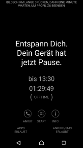 Offtime Entspannungsmodus (Screenshot by Jennifer Eilitz)