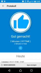 Offtime Gut gemacht (Screenshot by Jennifer Eilitz)