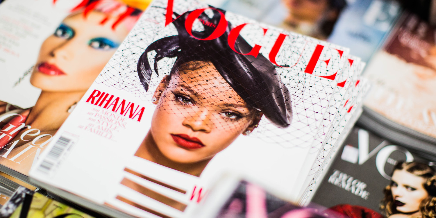 Magazine, vogue, magazine cover and rihanna (adapted) (Image by Charisse Kenion [CC0 Public Domain] via Unsplash)