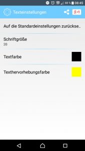Notepad App Schrifteinstellungen (Screenshot by Jennifer Eilitz)