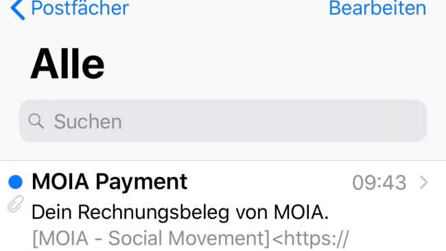 App von Moia im Test Rechnung nach der Fahrt