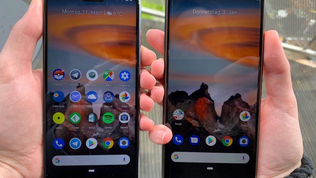 Displayvergleich Nokia 7.1 und Nokia 7 Plus