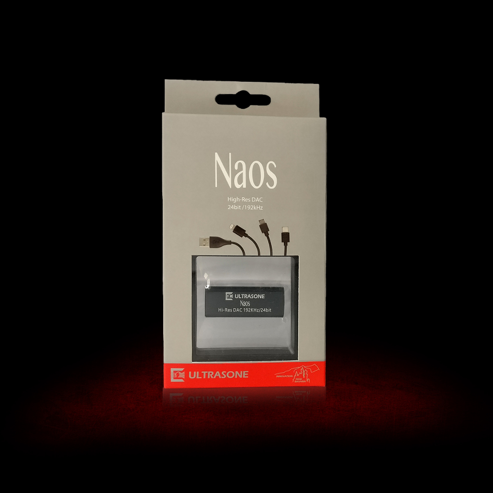 Der NAOS Mini-DAC Adapter in seiner Verpackung.