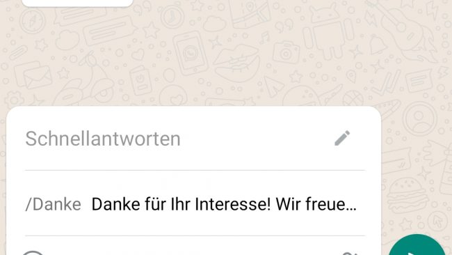 WhatsApp Business Schnellantworten