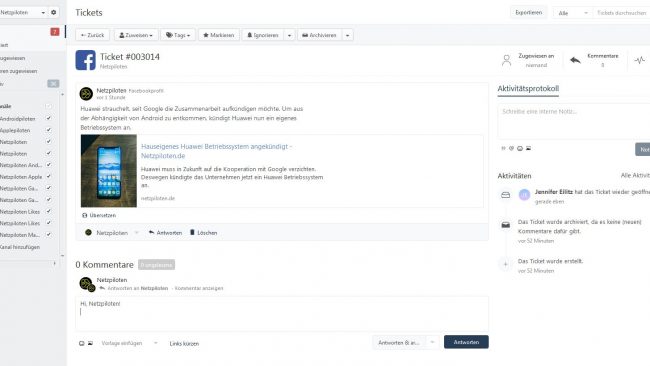 Ticketmodus bei Swat.io - Screenshot by Jennifer Eilitz