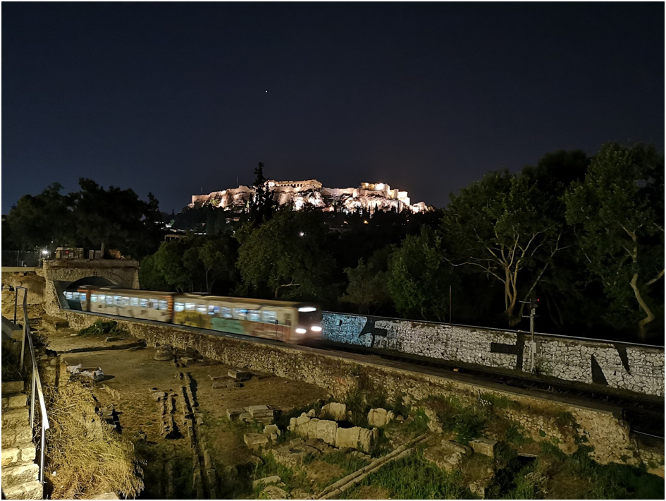Blick auf die Akropolis von Athen