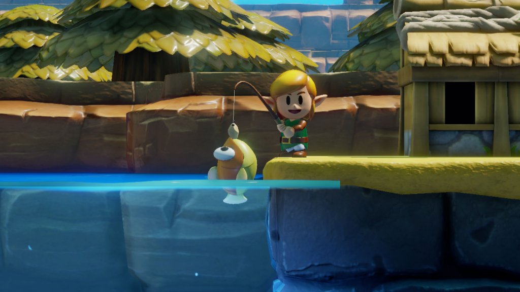 Link fängt einen Fisch