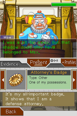 Der Clown Moe in Phoenix Wright