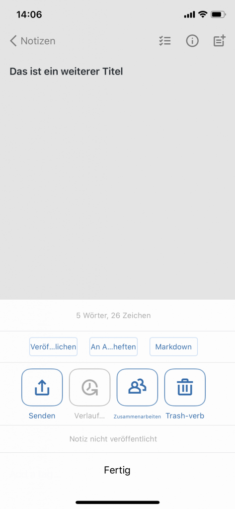 Notizen exportieren in Simplenote