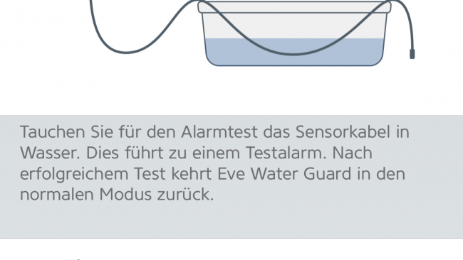 Eve Water Guard Alarmtest