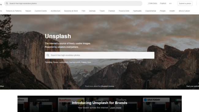 Suchmaske auf Unsplash - Seite für kostenlose Stockbilder - Screenshot von Moritz Stoll