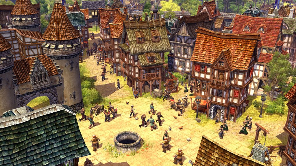 Der belebte Markt einer Stadt in Aufstieg eines Königreichs