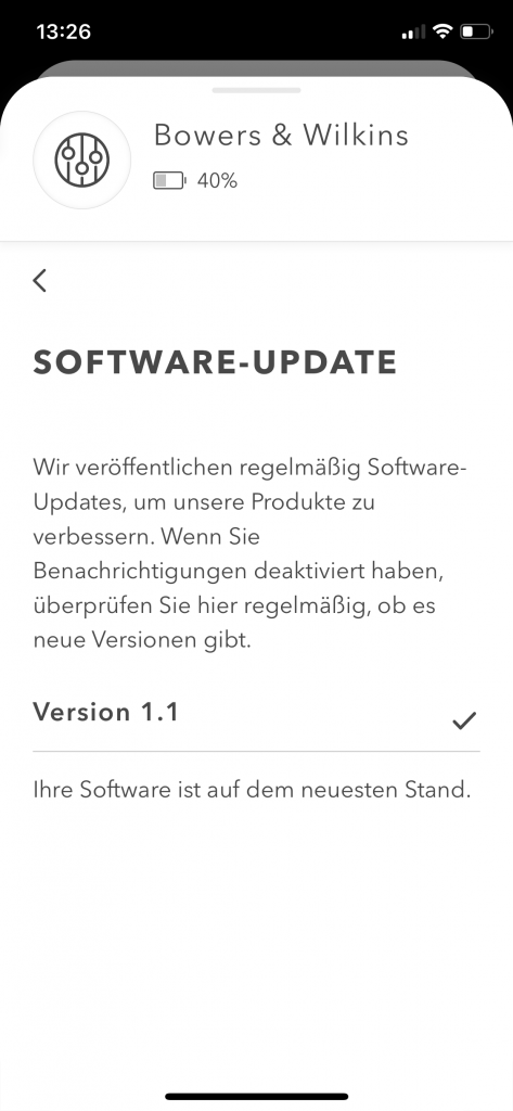 Bowers & Wilkins Headphones App Software-Update
