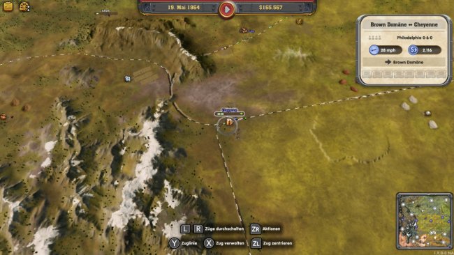 Städtenamen in Railway Empire Nintendo Switch Edition
