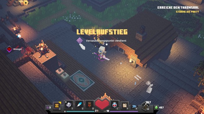 Level Up in Minecraft Dungeons / Screenshot aus Minecraft Dungeons erstellt von Moritz Stoll
