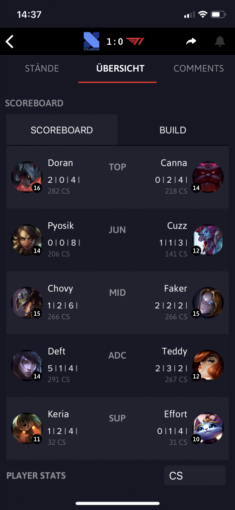 Upcomer Matches.