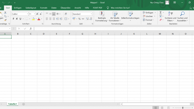 Screenshot aus Microsoft Exel erstellt von Yeu-Ching Chen