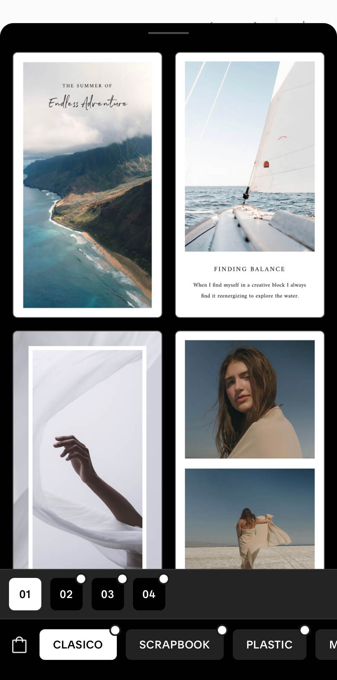 Screenshot aus der Unfold-App