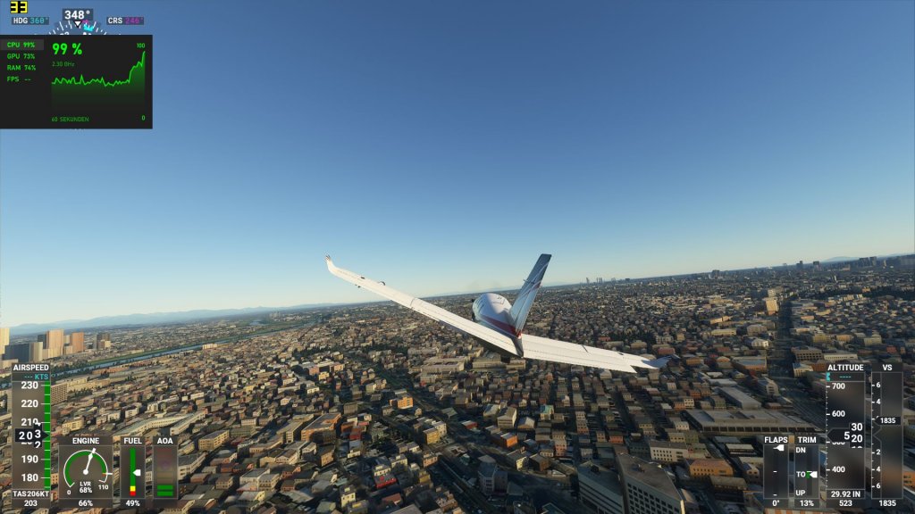 Flight Simulator auf dem Aorus 17G