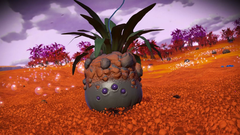 Eine Kreatur in No Man's Sky, die stark an eine Pflanze erinnert.