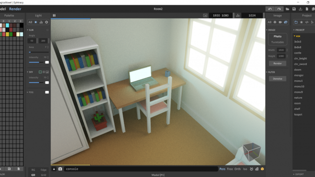 Das Render-Interface in MagicaVoxel