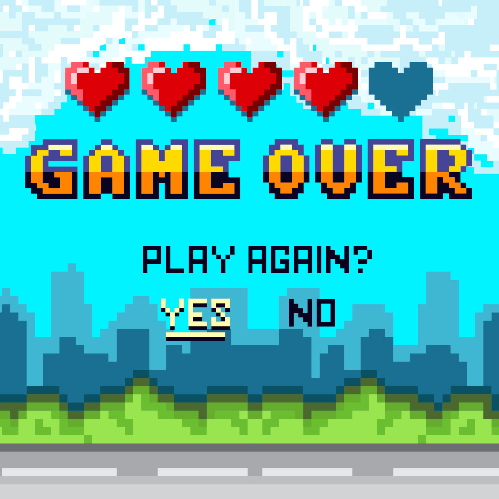 Game Over-Screen in einem Spiel