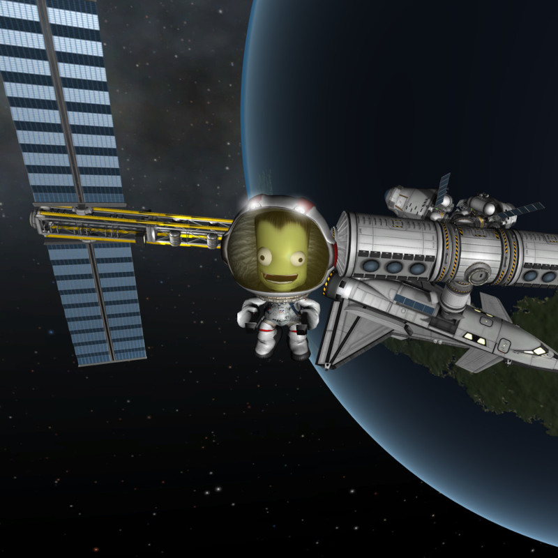 Ein Satellit in Kerbal Space Program