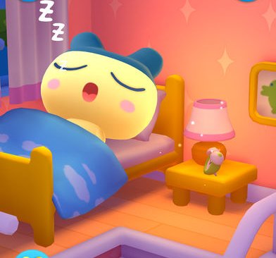 Ein Tamagotchi in My Tamagotchi Forever schläft