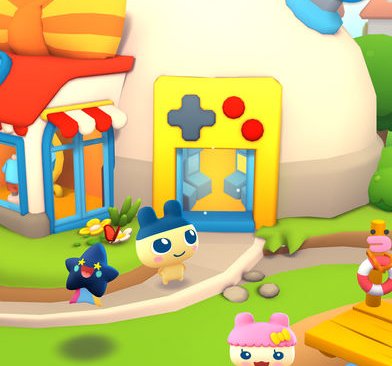 Das Tamagotchi wandert durch die Stadt Tamatown