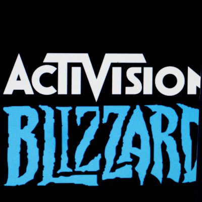 Activision Blizzard Firmenlogo in schwarz weiß