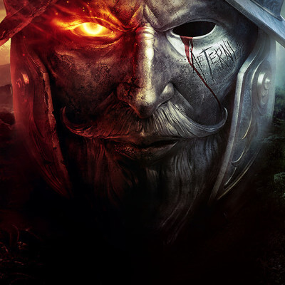 Boxart zum Spiel in Form von einer eisernen Maske aus dessen linkem Auge Feuer brennt.