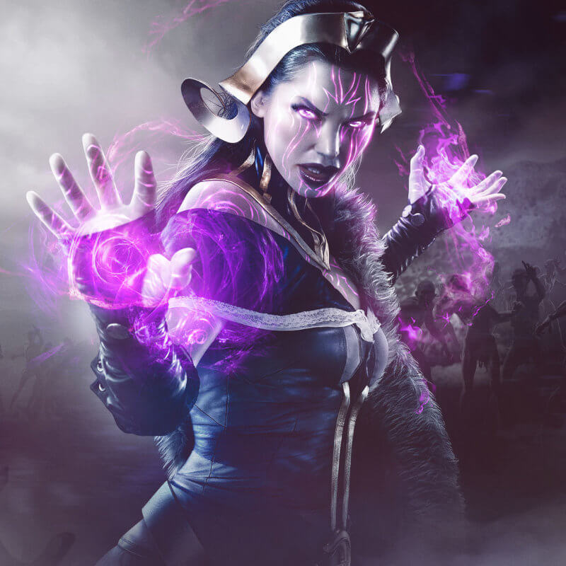 Beitragsbild Online-Sammelkartenspiele.Magic: The Gathering Cover Art auf dem Frau Magie legt