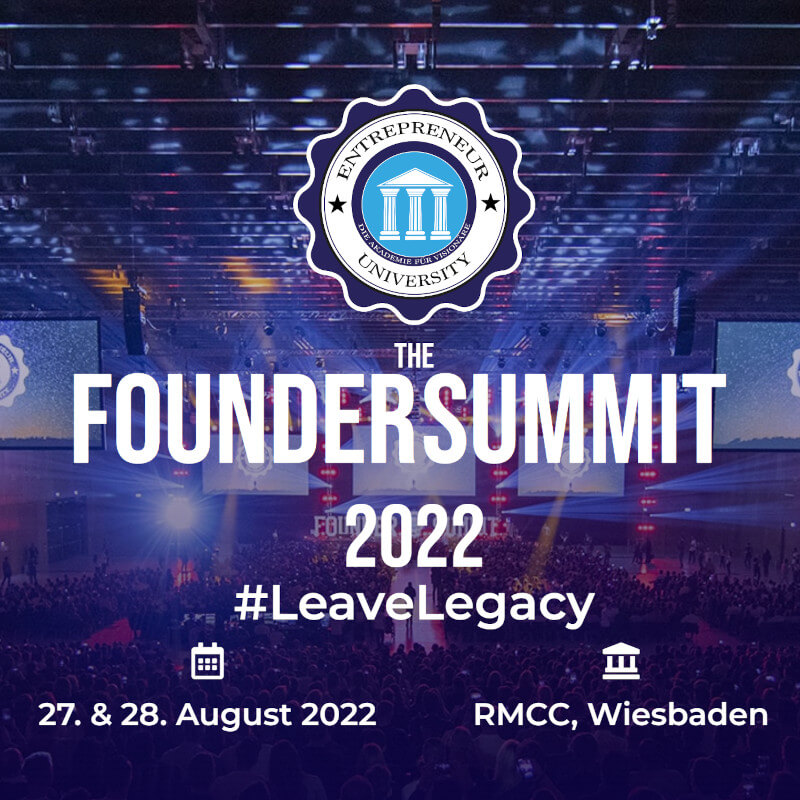 Banner des Founder Summit 2022, der am 27. und 28. August stattfindet.