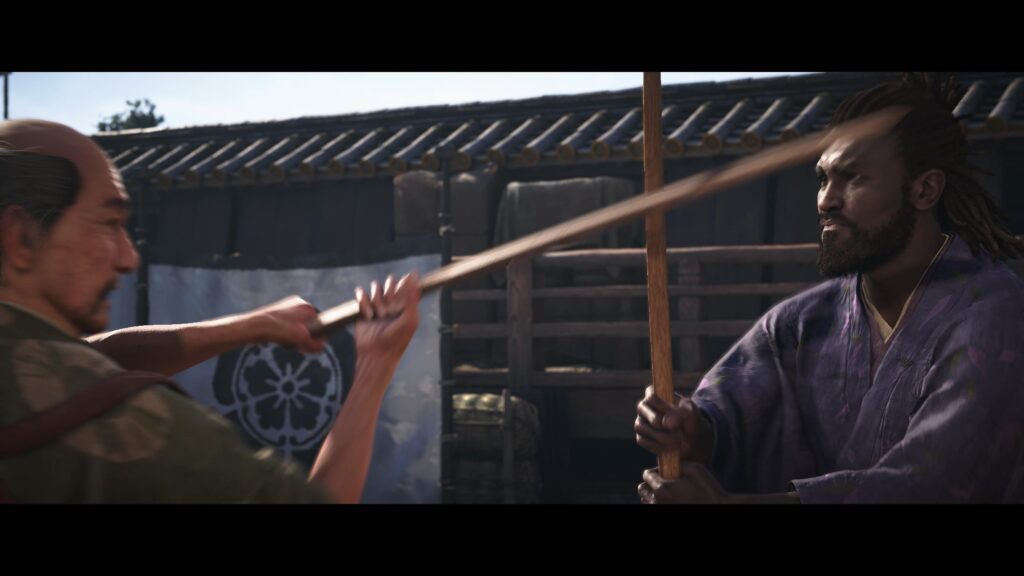 Ein Übungskampf in der Samuraiausbildung des Protagonisten Yasuke.