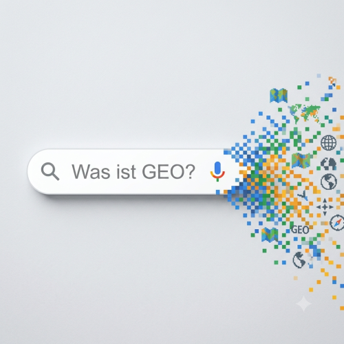 Bild 1:1, maximal 1MB Dateigröße, Google Search Bar, rechtes ende löst sich in Pixel auf, symbolisiert GEO
